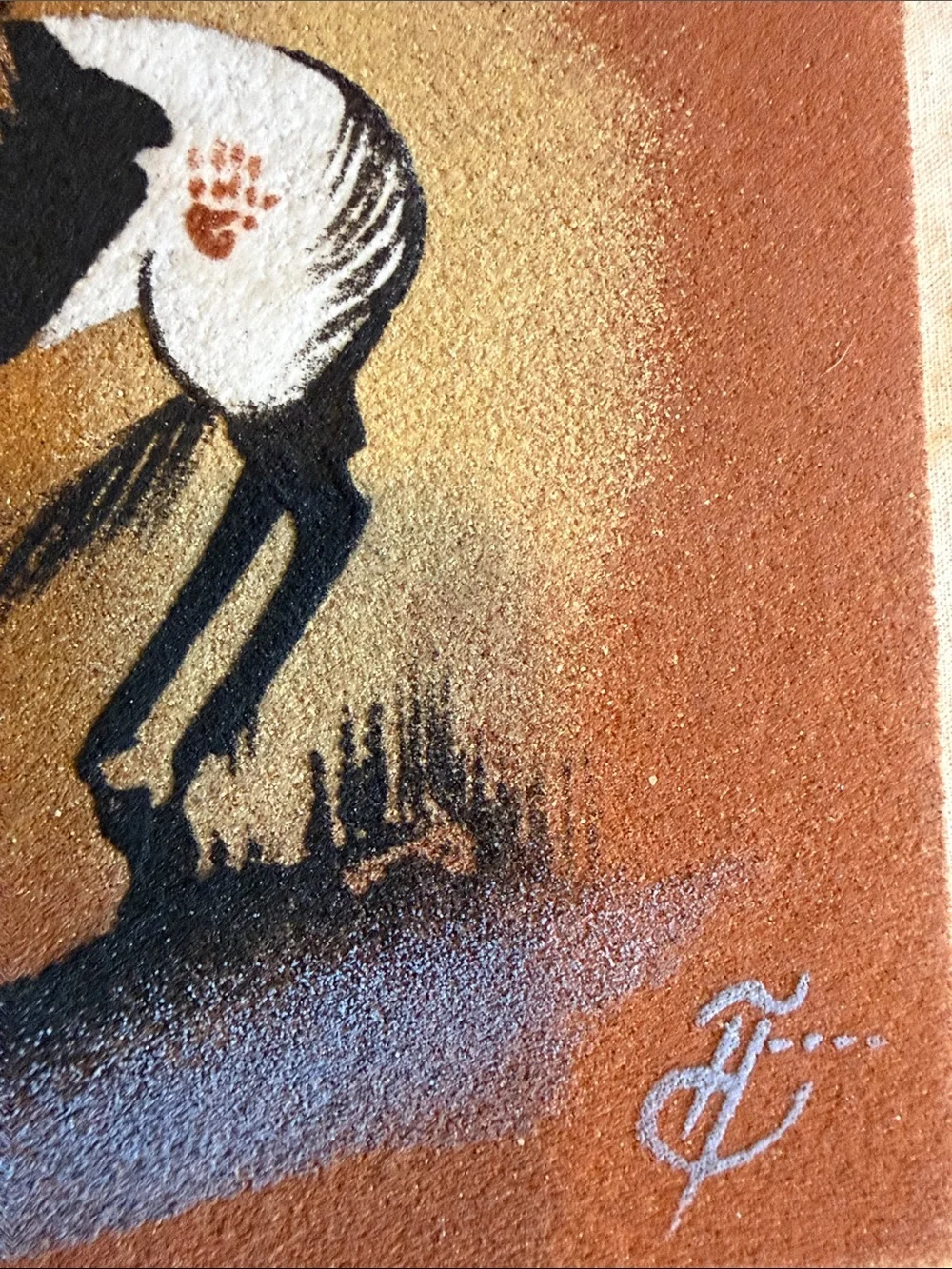 Original Navajo Sand Art Painting “The End of the Road” by Edgar Juser 1997 8x8”